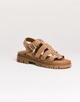 Sandales femme Semerdjian Delia cuir crosta taupe vue coté