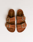 Mules femme Semerdjian Arianna cuir crosta cognac artisanal européen