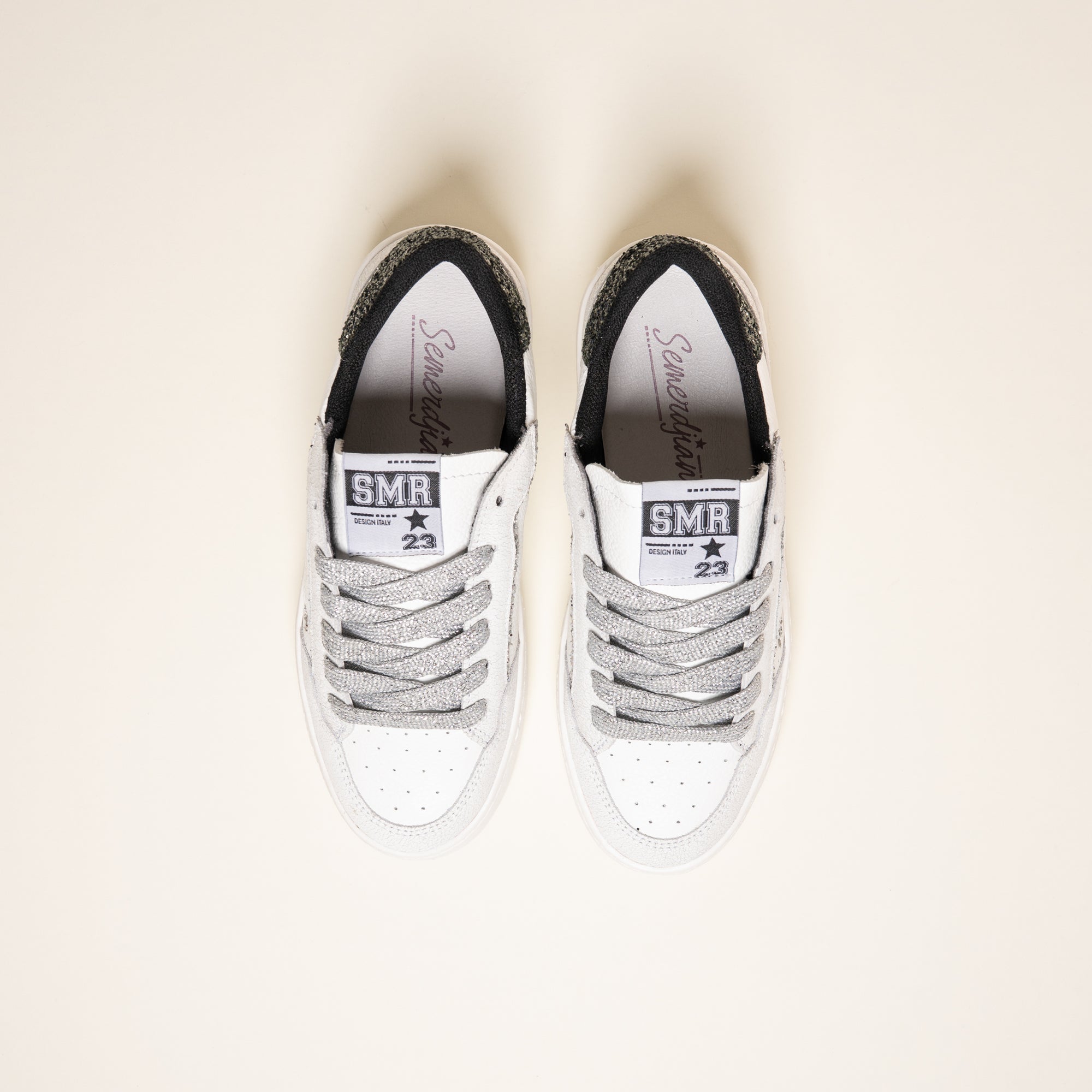 Baskets femme Semerdjian ALE E478 lacets métallisés argent – SMR23