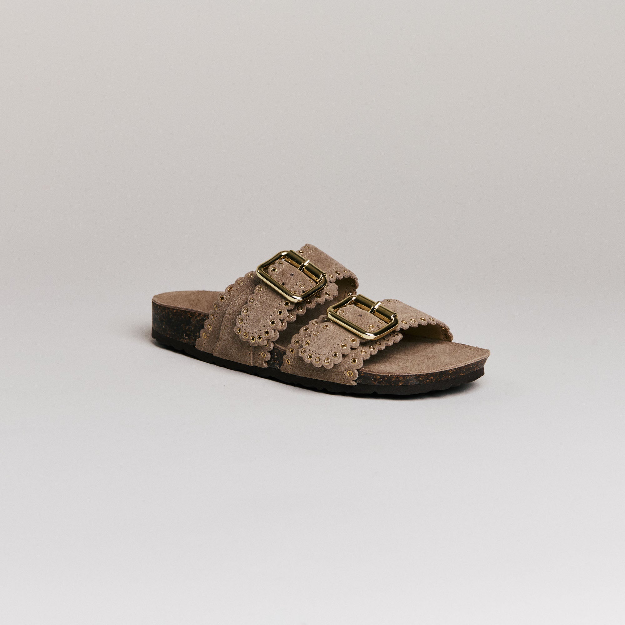 Mules femme Semerdjian Arianna cuir crosta coconut vue de face