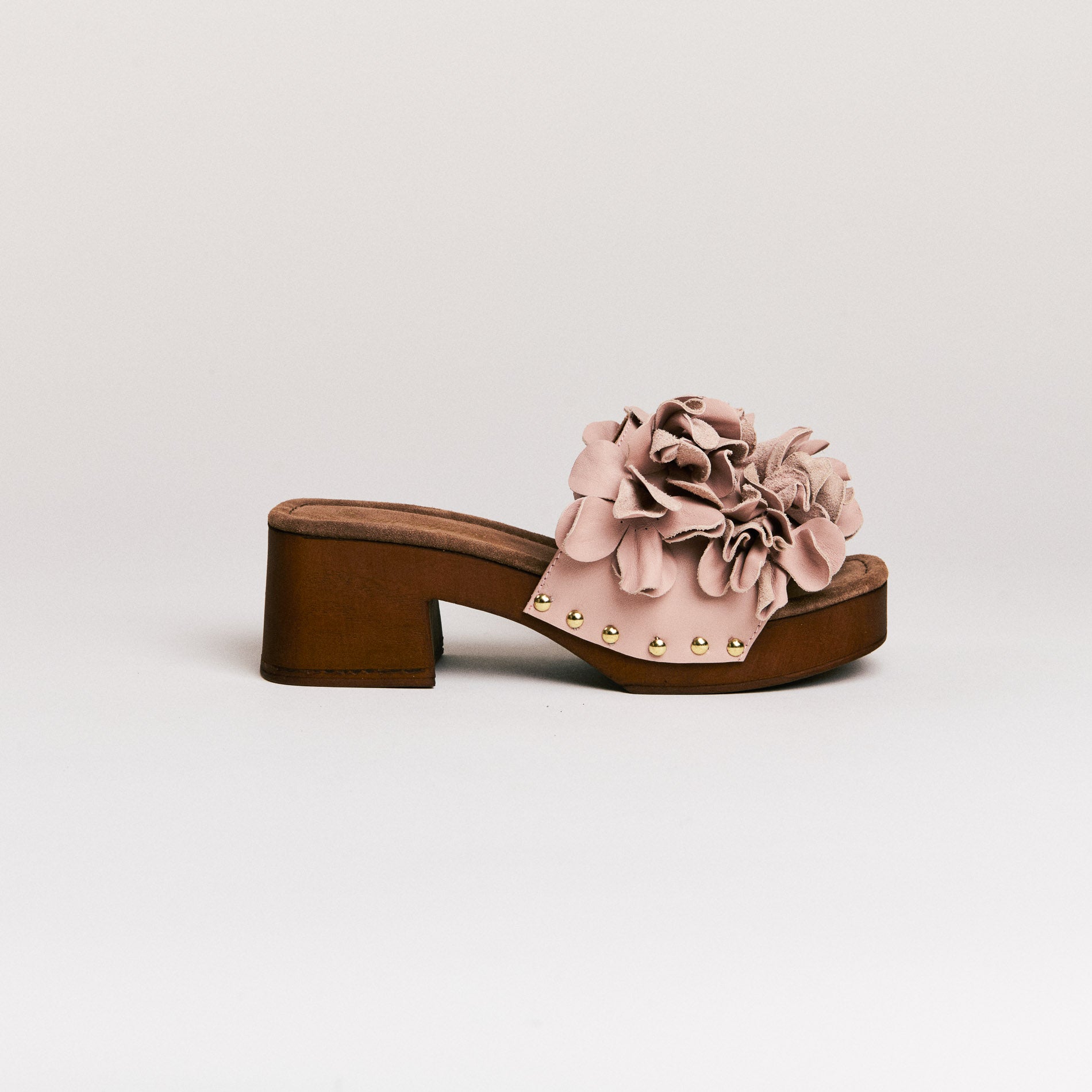 Mules femme Semerdjian Z30 Oslo cuir camel vue latéral