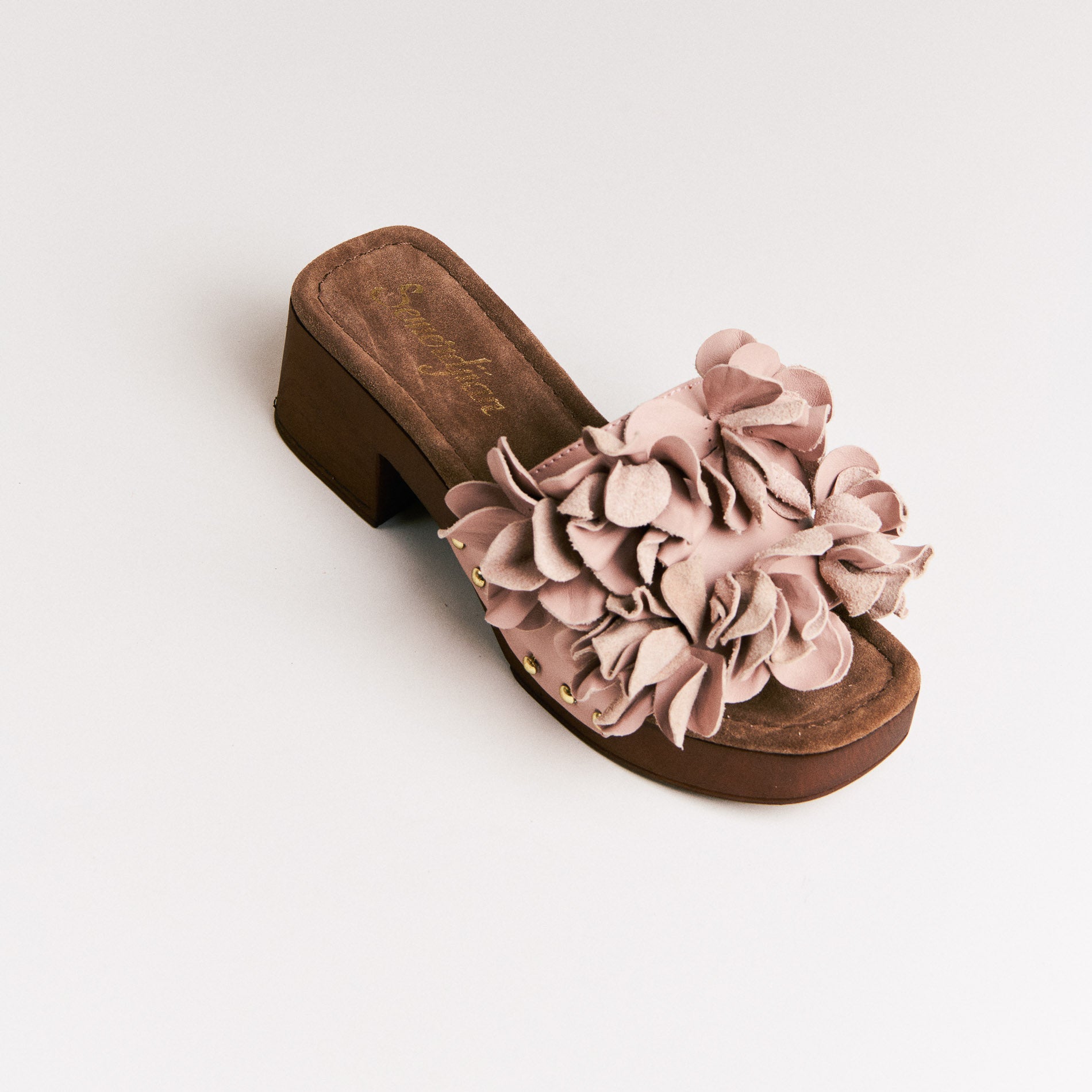 Mules femme Semerdjian Z30 Oslo cuir  marron artisanal européen