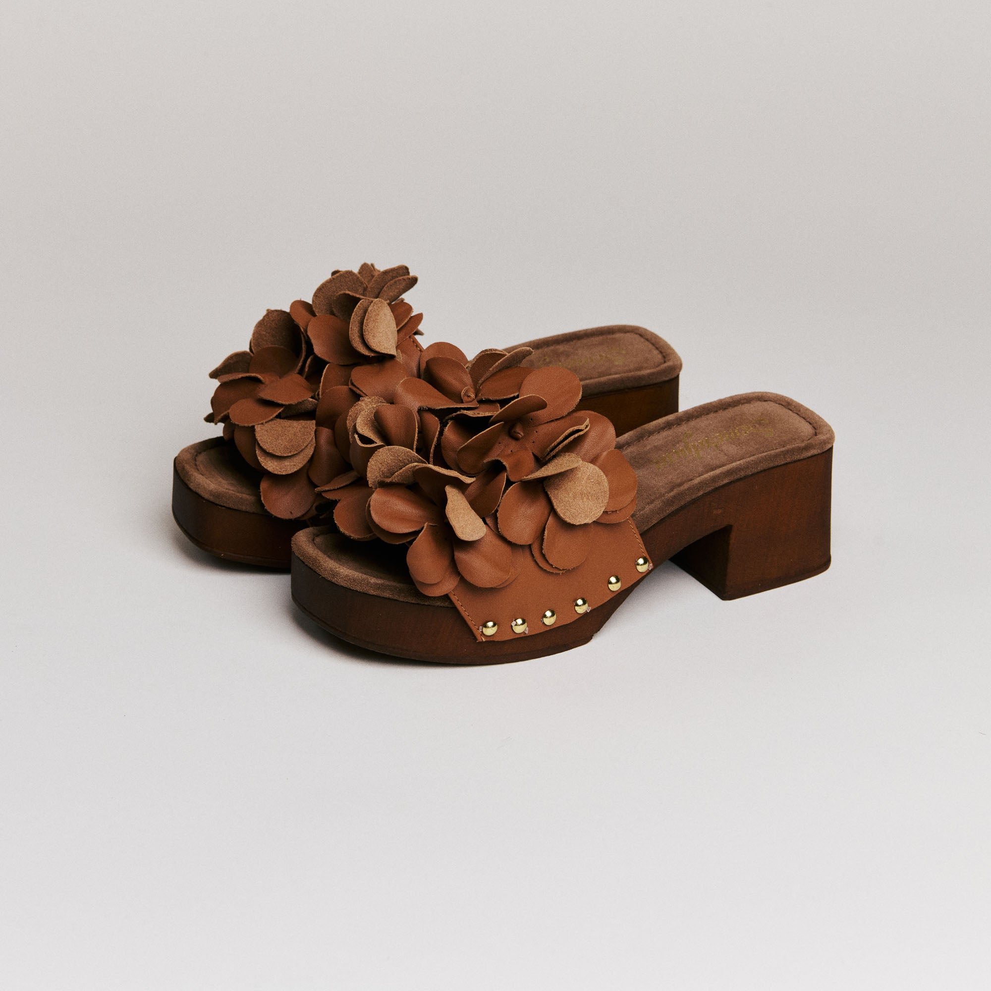 Mules femme Semerdjian Z30 cuir vitello cuoio vue dessus