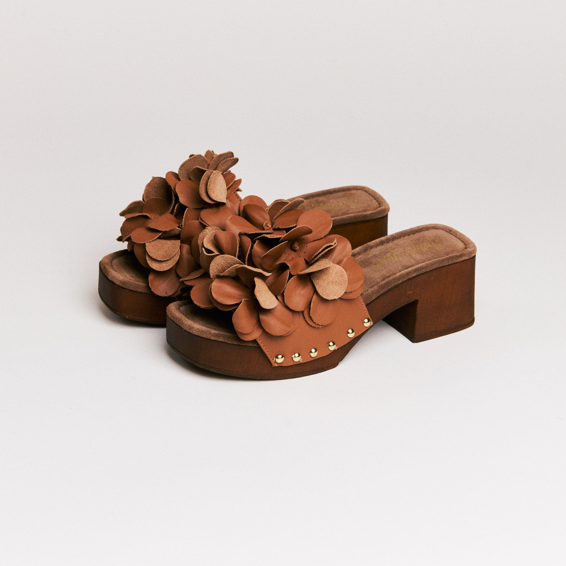 Mules femme Semerdjian Z30 cuir vitello cuoio vue dessus