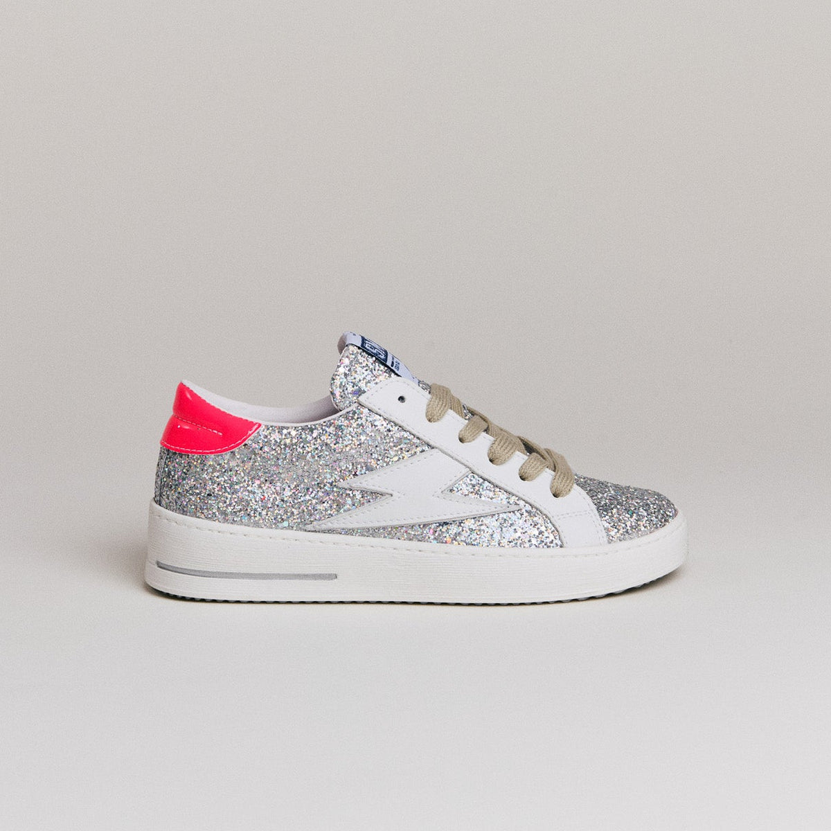 A683 R29 SMR23 Maya A683 Sneakers – Silver Glitter & Neon Pink – Semerdjian ...