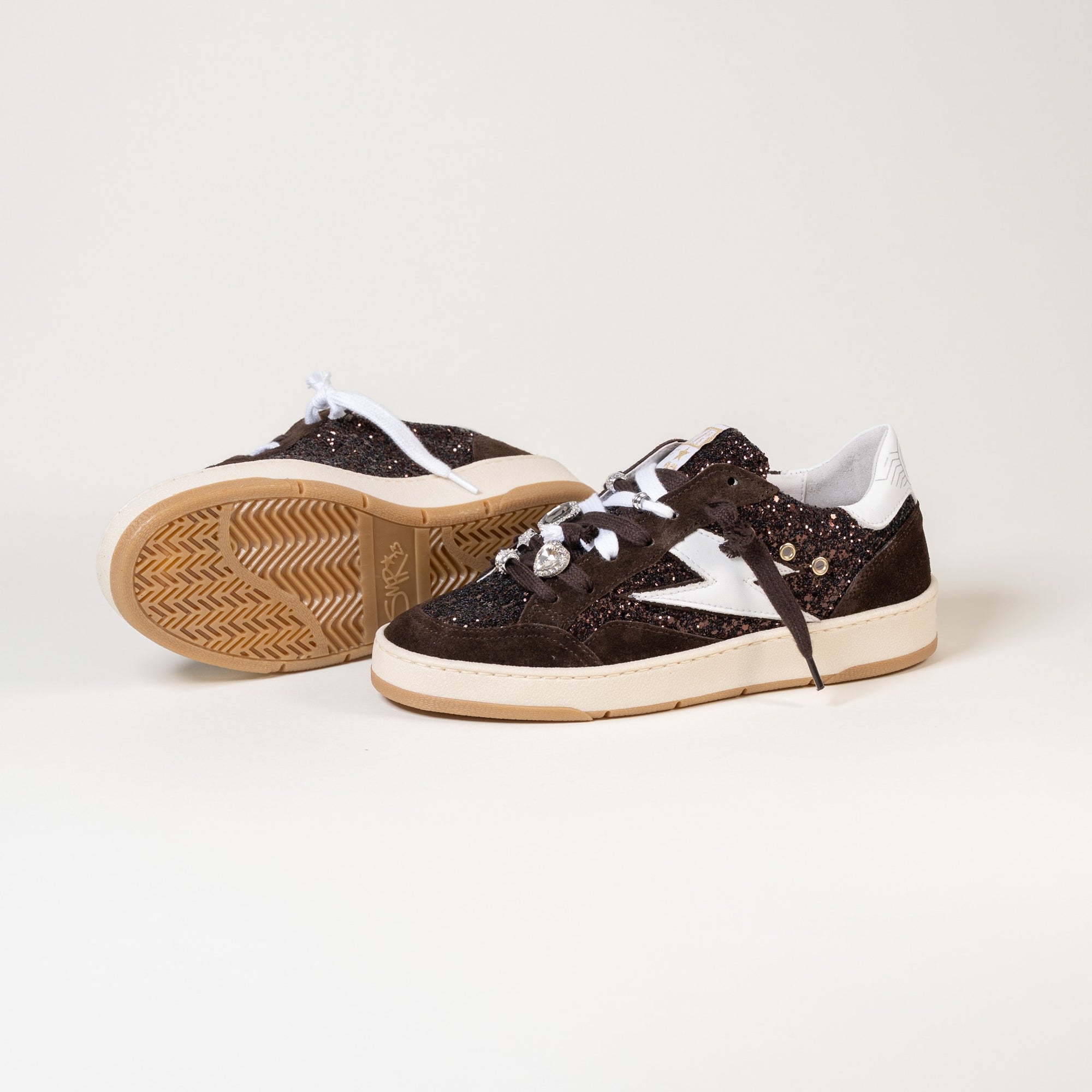 Baskets femme Semerdjian Dany E196 croûte de cuir marron – SMR23