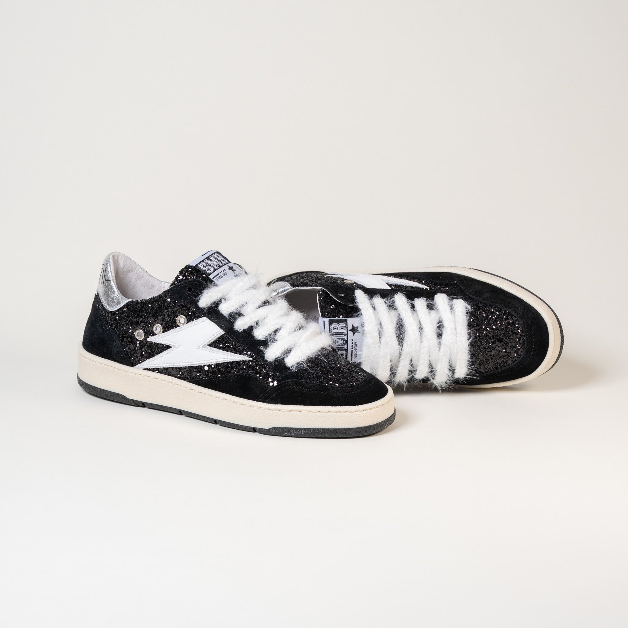 Baskets femme Semerdjian Dany E198 croûte de cuir noir – SMR23