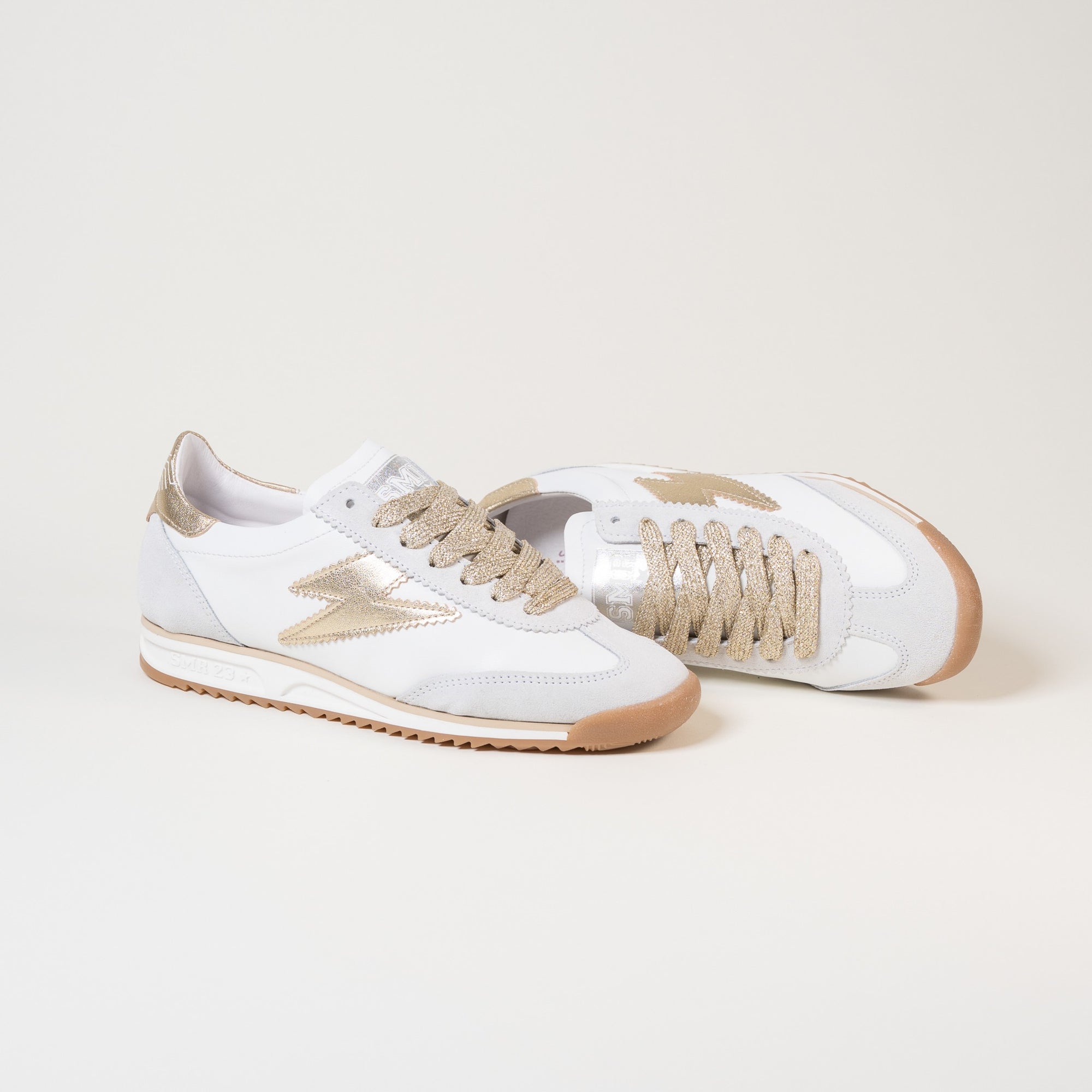 Baskets femme Semerdjian Joyce E314 cuir métallisé or – SMR23