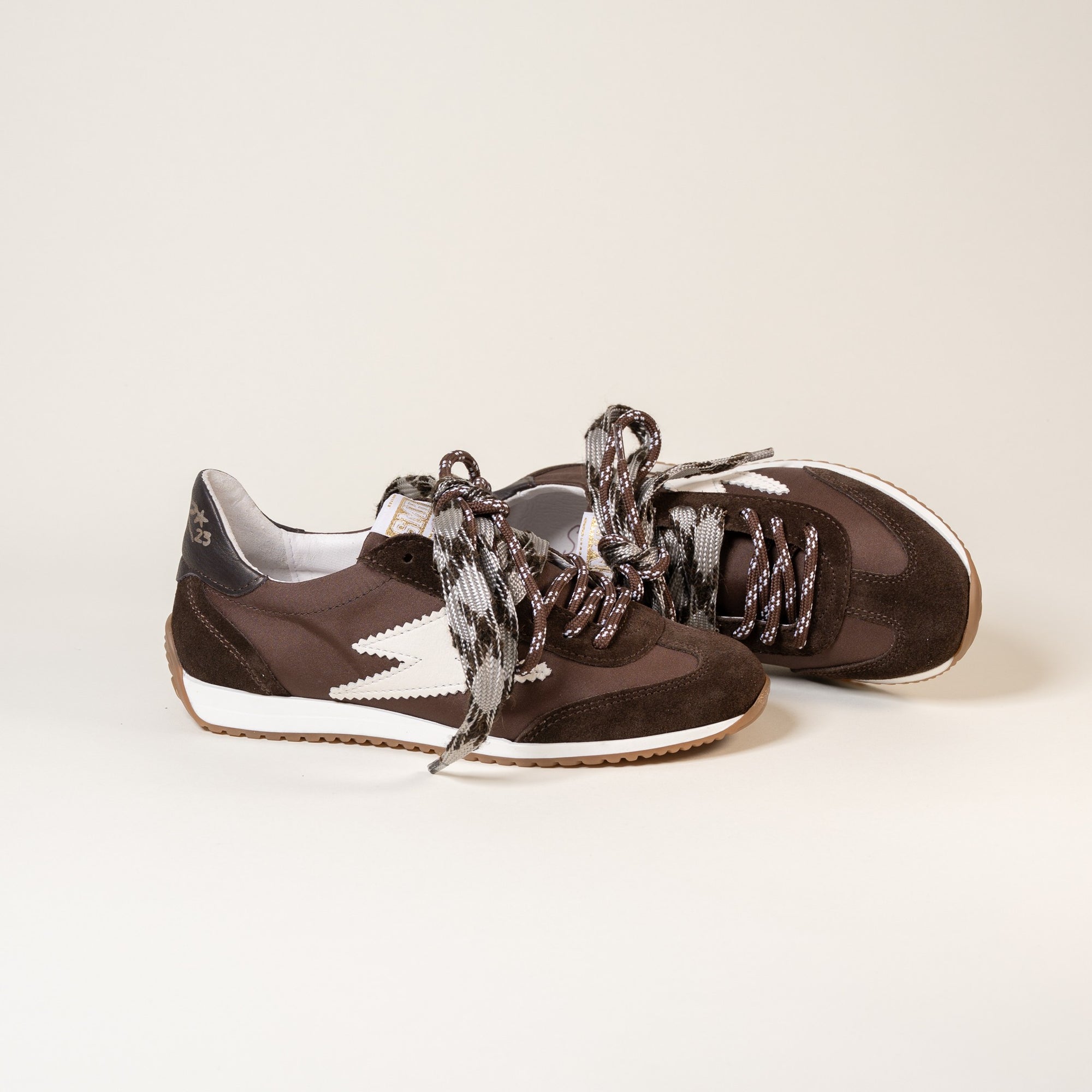 Baskets femme Semerdjian June E278 croûte de cuir marron – SMR23