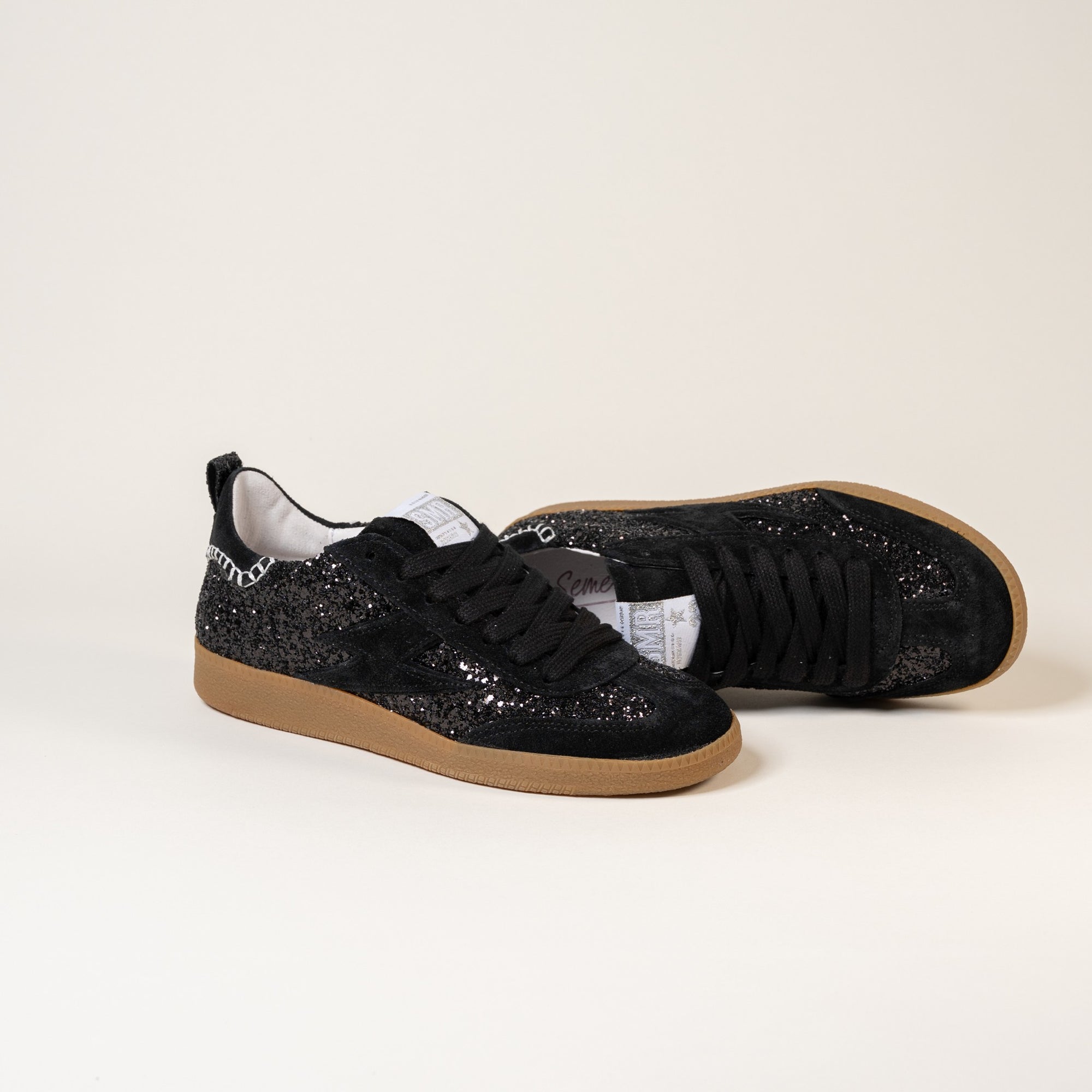 Baskets femme Semerdjian Kayla E110 lacets coton noir – SMR23