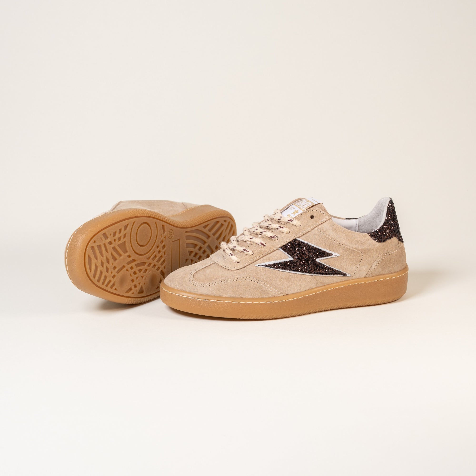 Baskets femme Semerdjian Lee E434 glitter marron – SMR23
