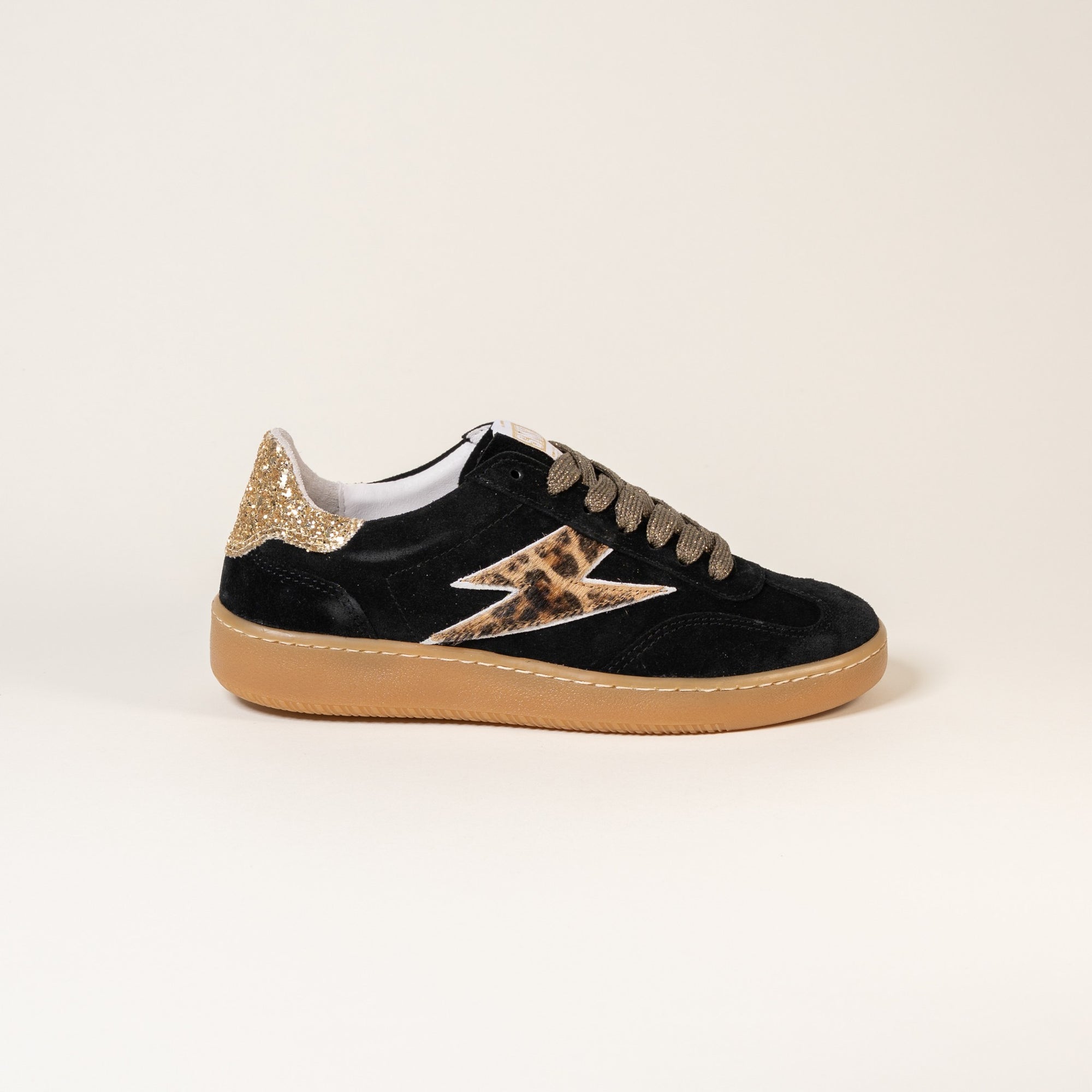 Baskets femme Semerdjian Lee E438 croûte de cuir noir – SMR23