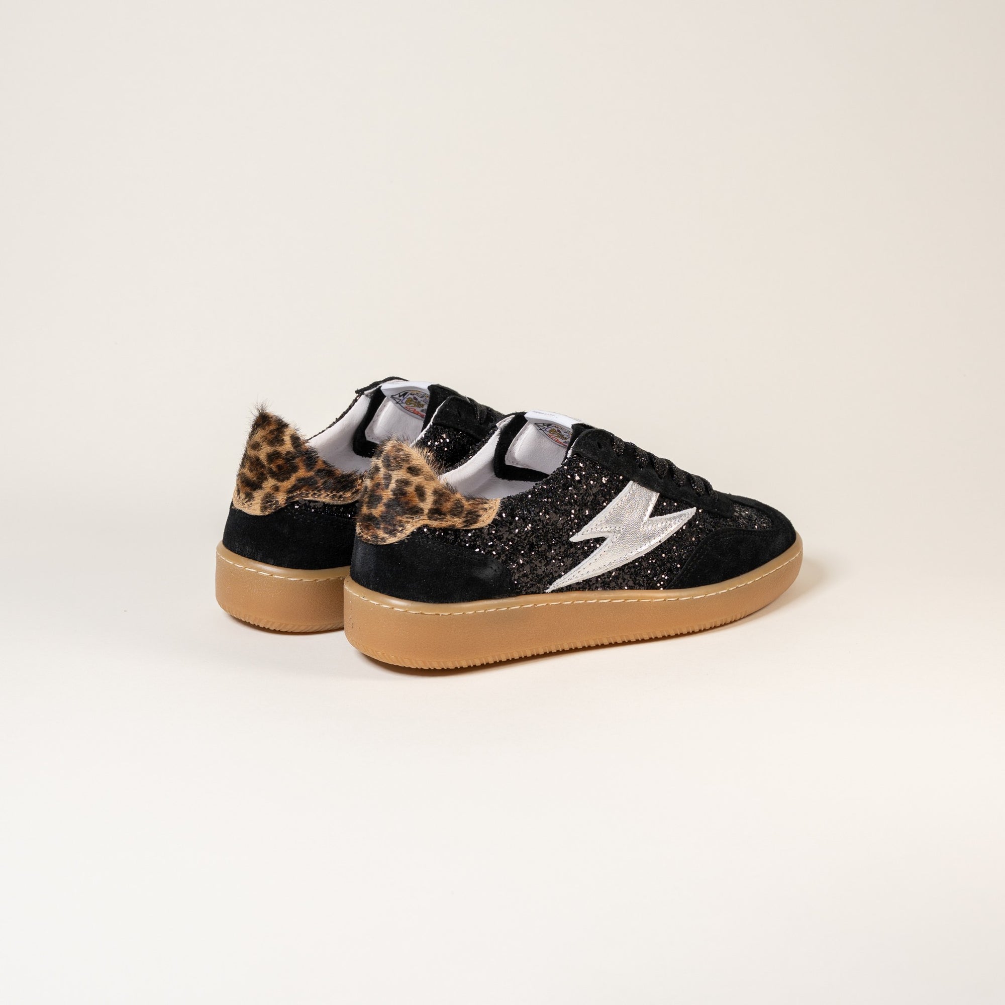 Baskets femme Semerdjian Lee E470 lacets métallisés noirs – SMR23