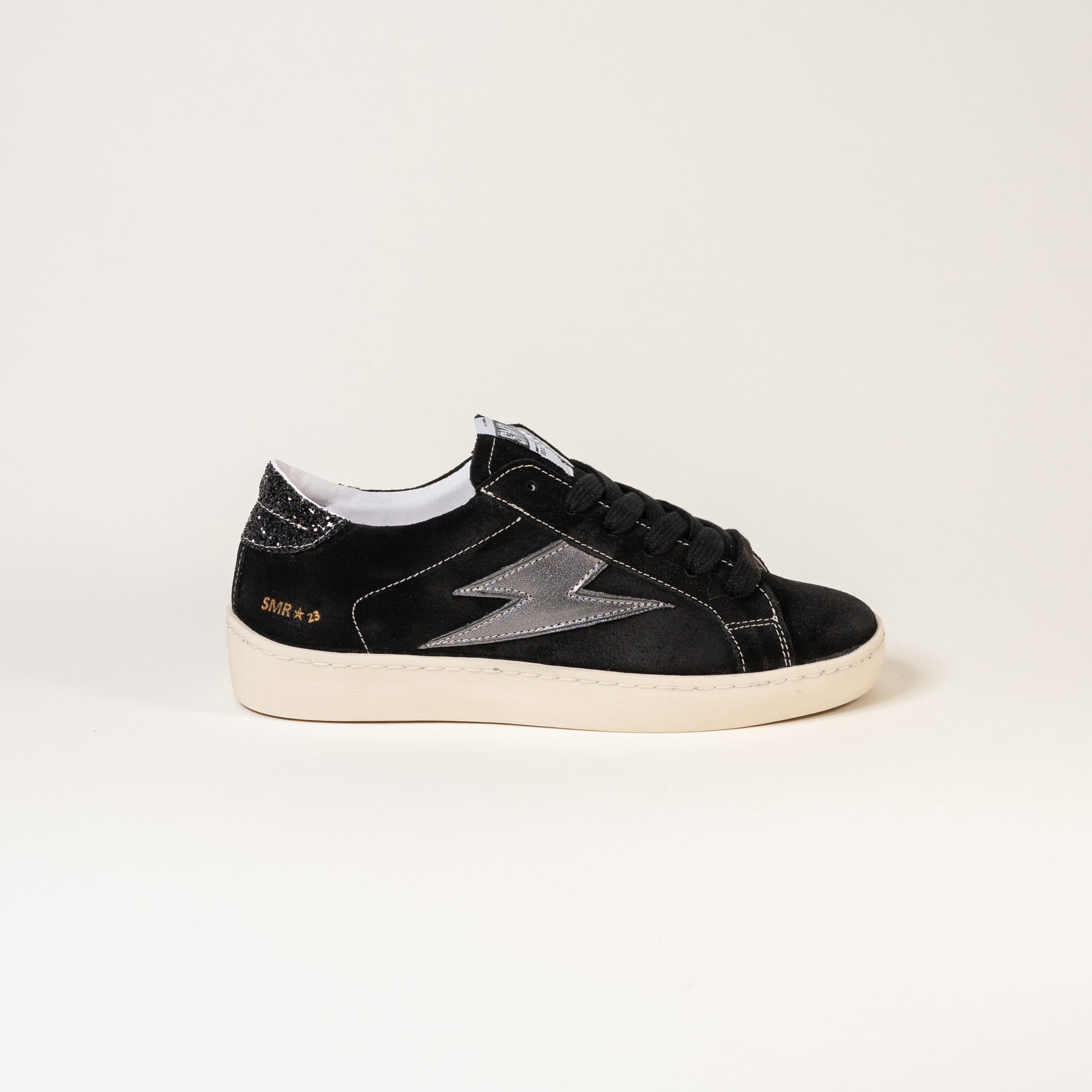 Baskets femme Semerdjian Maya E162 croûte de cuir noir – SMR23