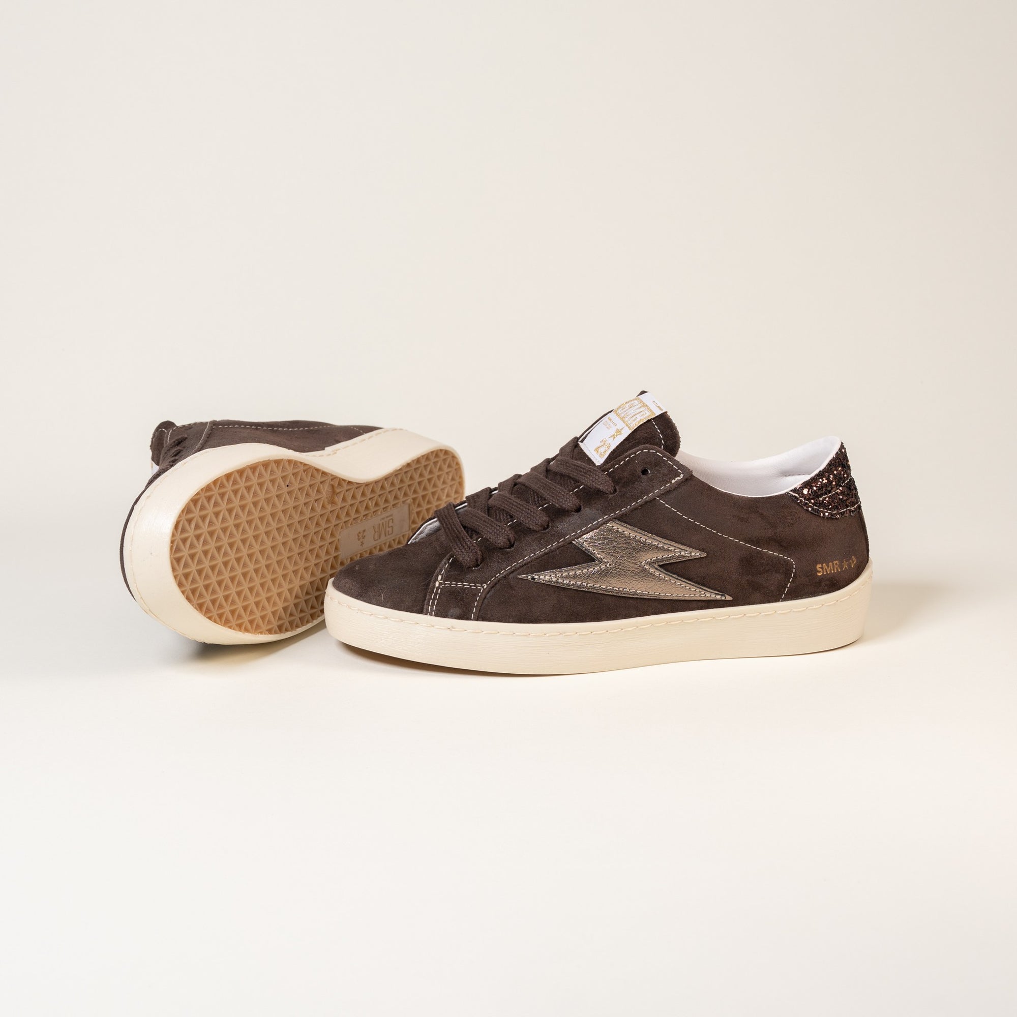 Baskets femme Semerdjian Maya E164 cuir métallisé bronze – SMR23