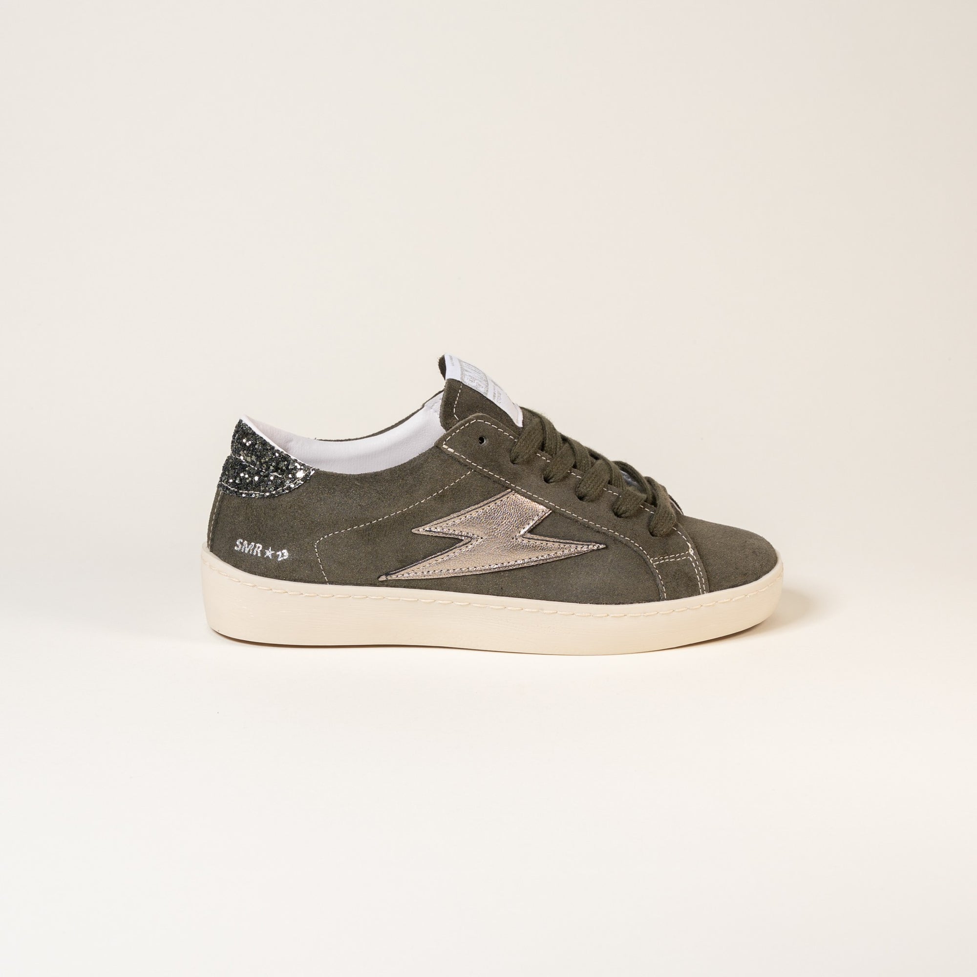 Baskets femme Semerdjian Maya E168 croûte de cuir kaki – SMR23