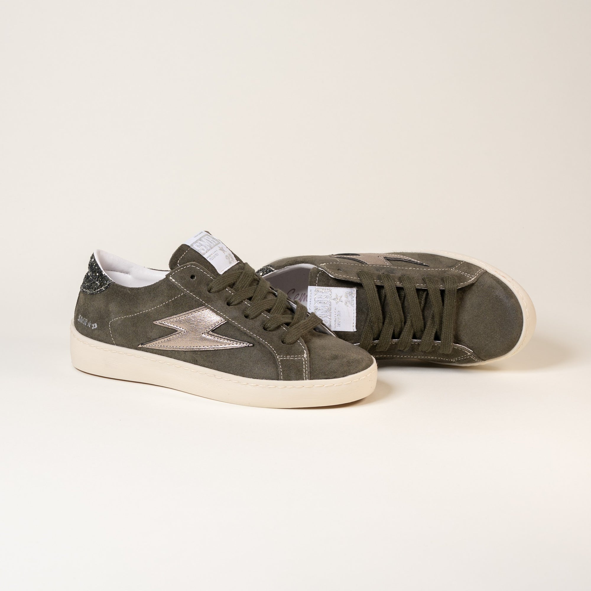 Baskets femme Semerdjian Maya E168 cuir métallisé champagne – SMR23