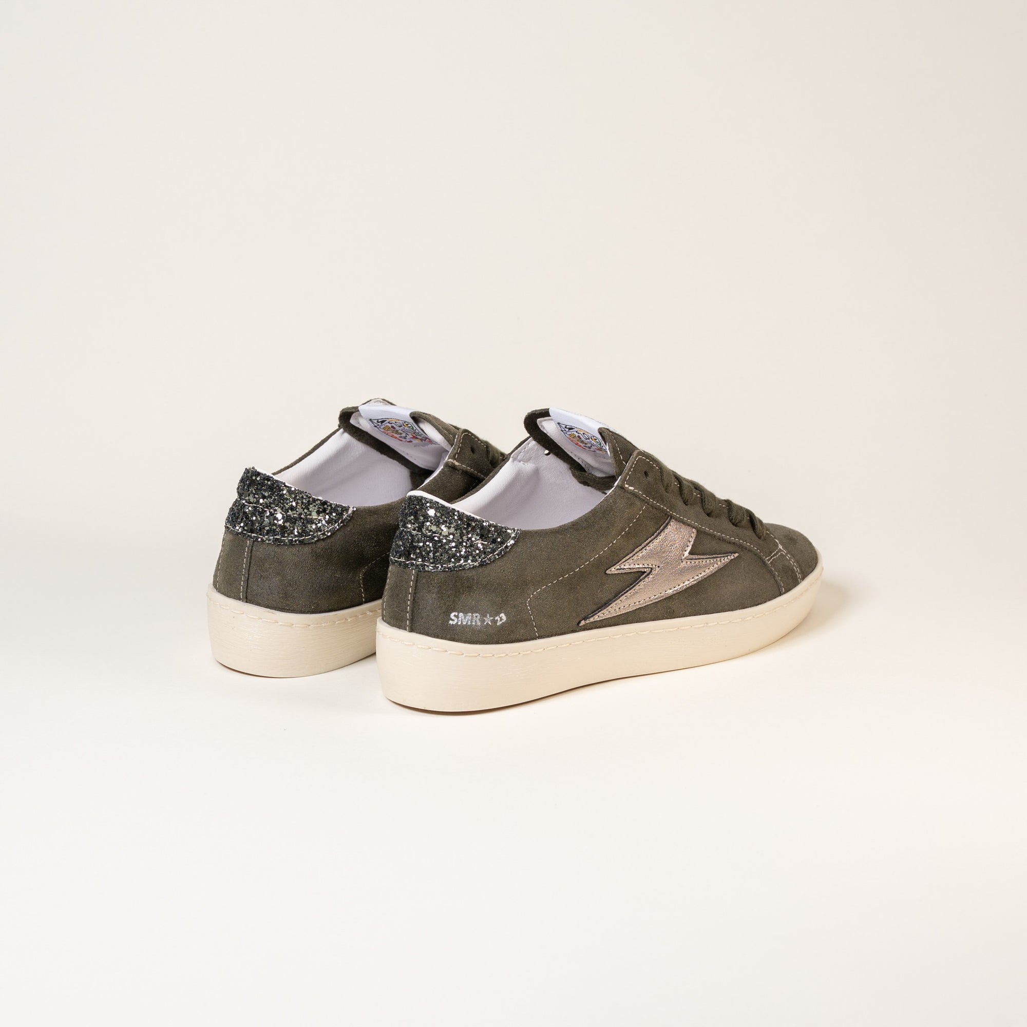 Baskets femme Semerdjian Maya E168 lacets coton kaki – SMR23