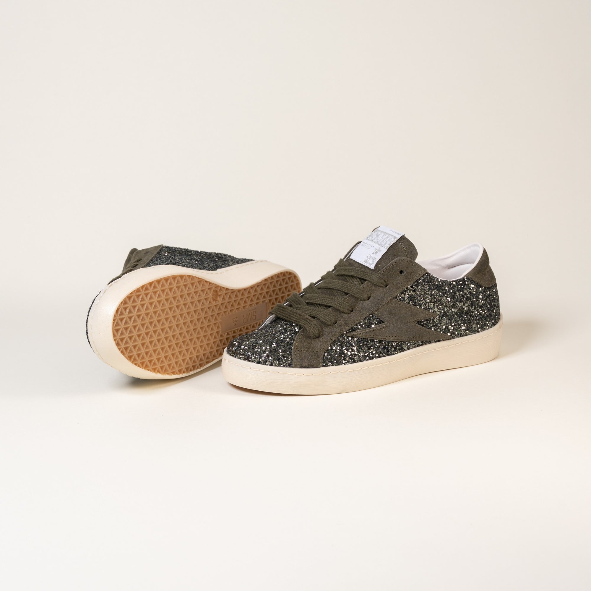 Baskets femme Semerdjian Maya E183 croûte de cuir kaki – SMR23