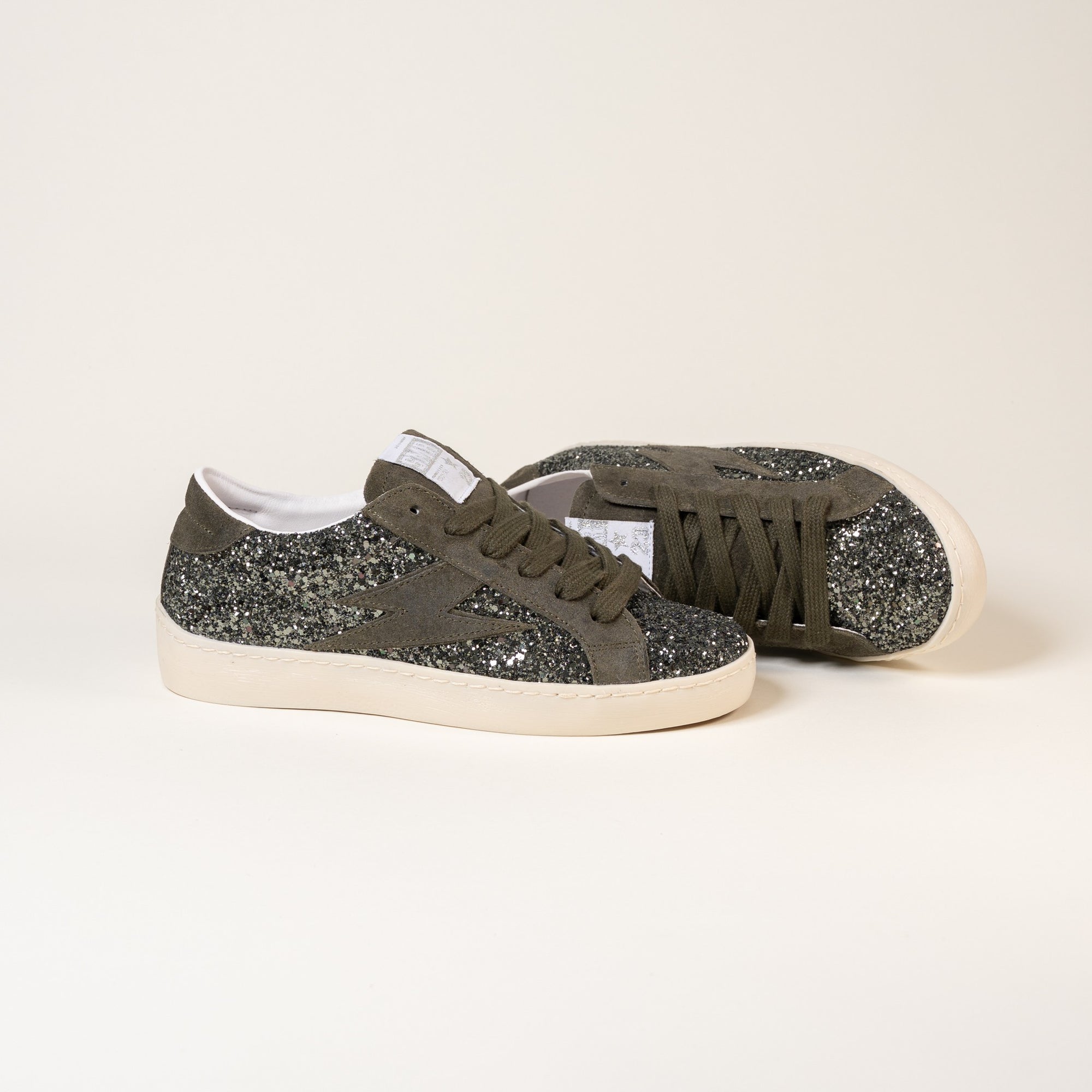 Baskets femme Semerdjian Maya E183 lacets coton kaki – SMR23