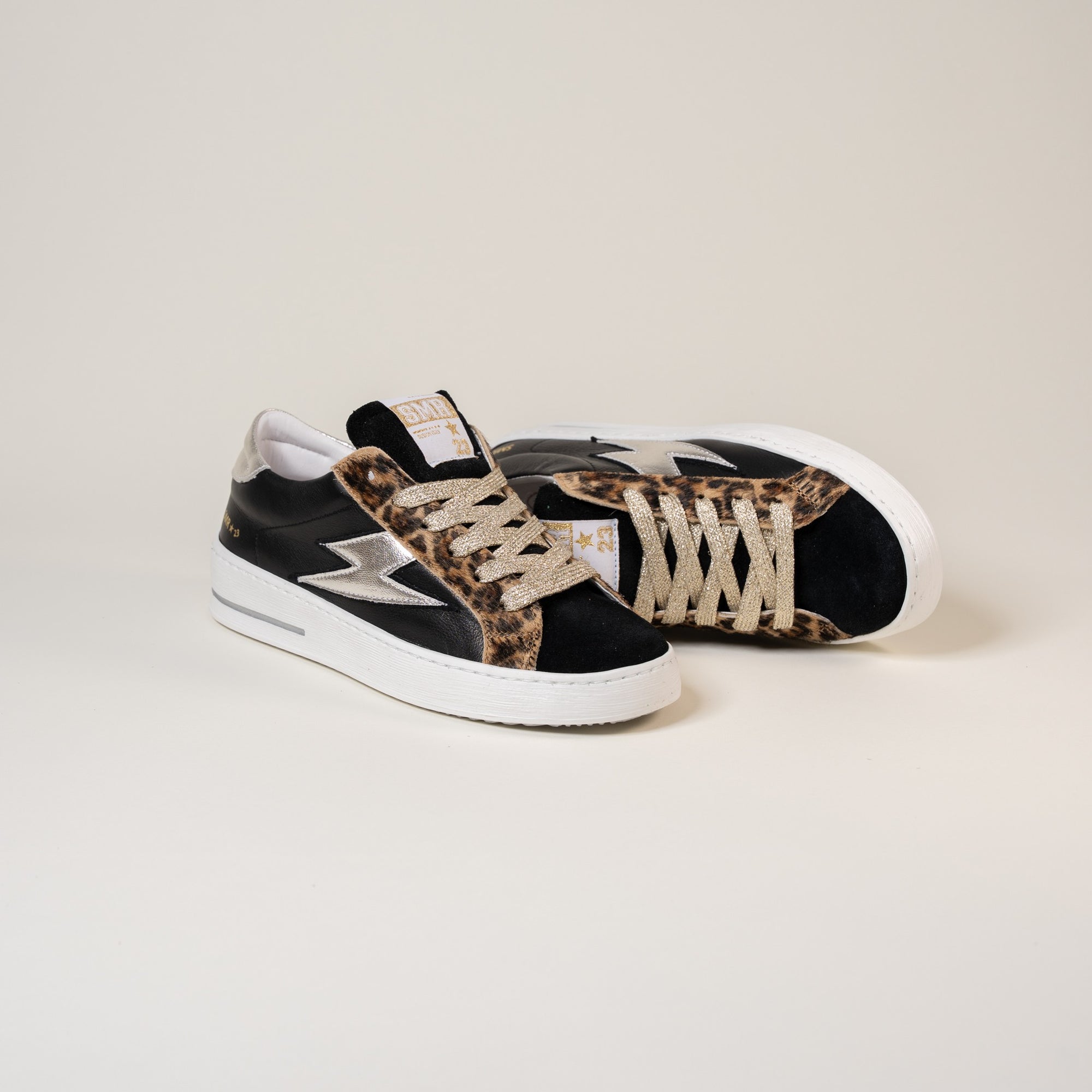 Baskets femme Semerdjian Maya E189 cuir métallisé champagne – SMR23