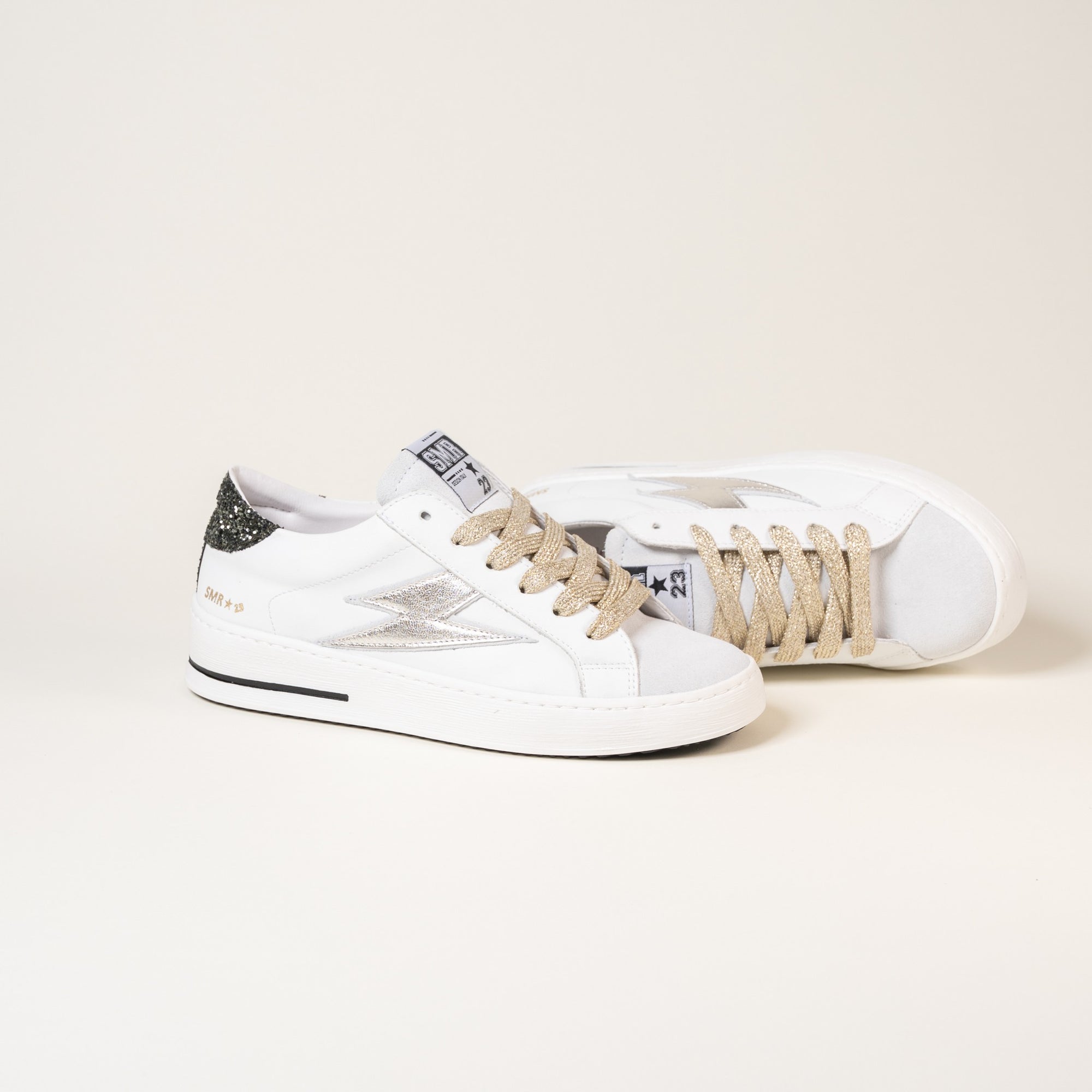 Baskets femme Semerdjian Maya E479 cuir métallisé champagne – SMR23