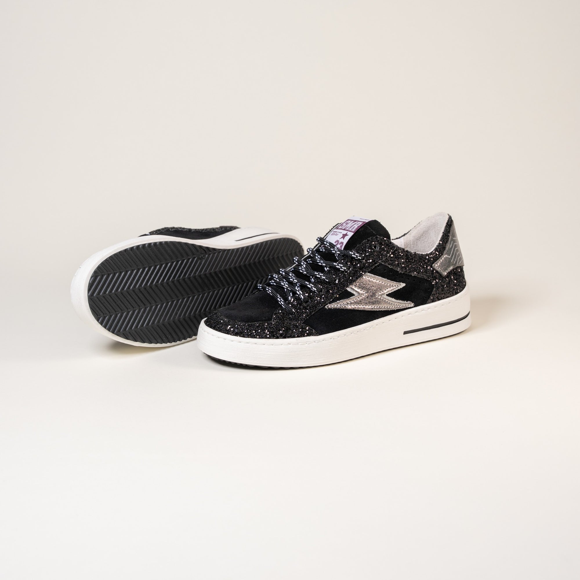 Baskets femme Semerdjian Noubar E476 glitter noir – SMR23
