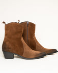 Bottines Semerdjian E1454E5 Crosta Tabacco vue latérale bout effilé