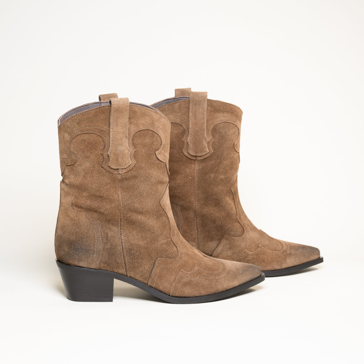 Bottines Semerdjian E1467E1 Crosta Sesamo surpiqûres vintage