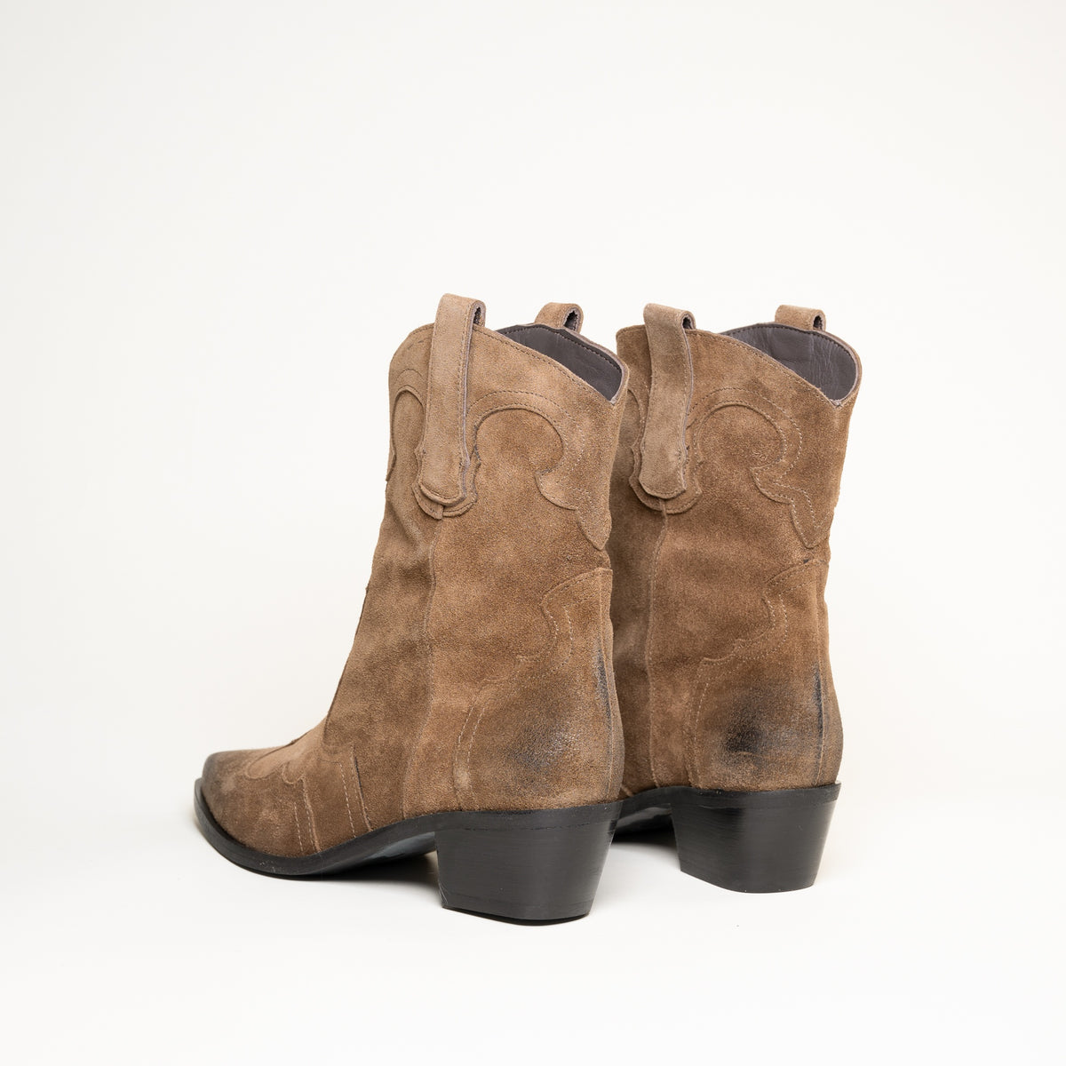 Bottines E1467E1 Crosta Sesamo talon 5 cm bout effilé