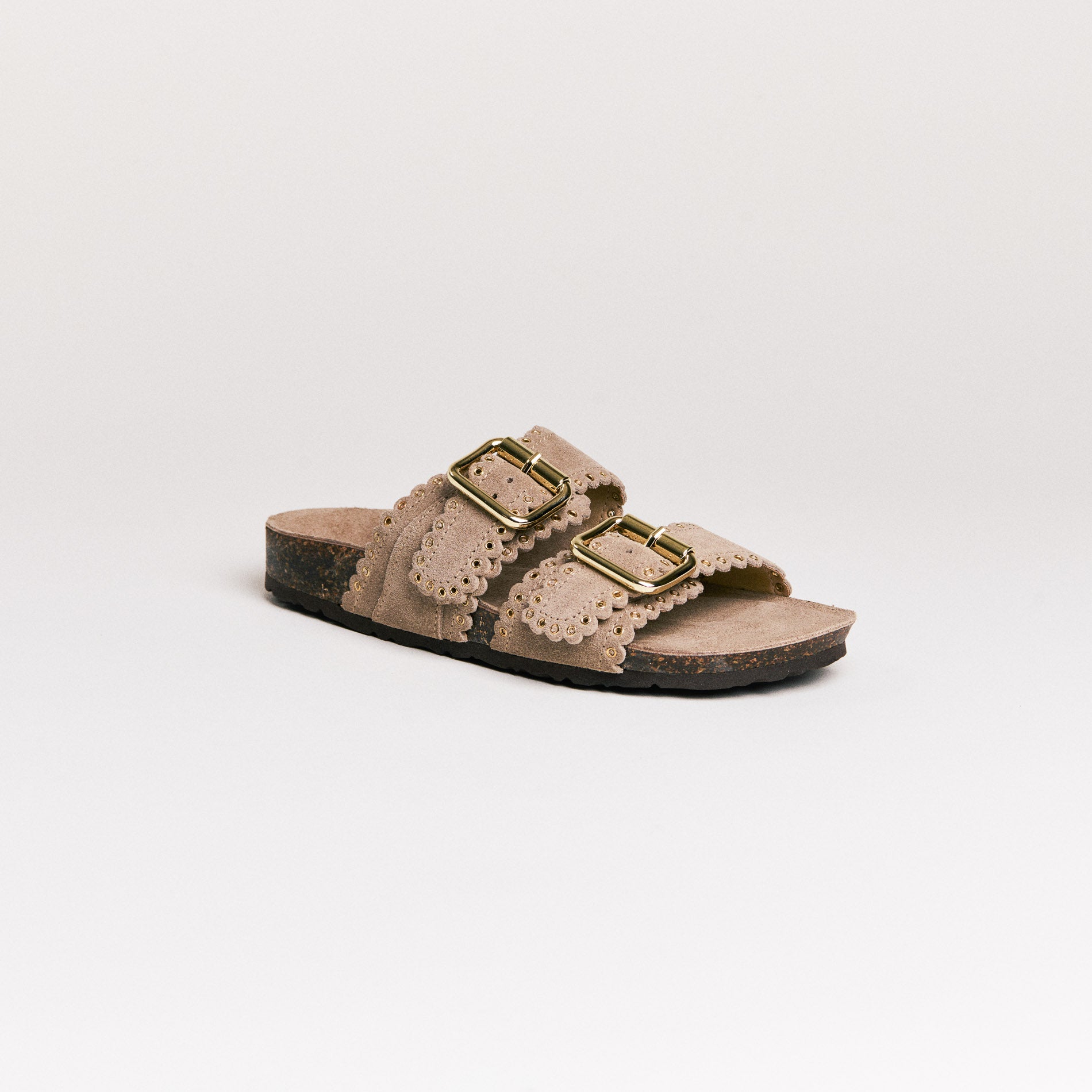 Mules femme Semerdjian Arianna cuir crosta coconut vue de face