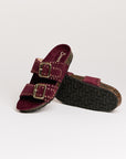 Mules femme Semerdjian Arianna cuir crosta bordeaux vue latérale