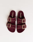 Mules femme Semerdjian Arianna cuir crosta bordeaux fabriqué en Europe